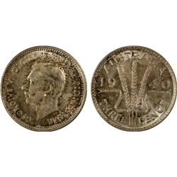 1940 Australian KGVI Threepence - PCGS MS 64