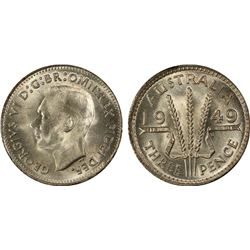 1950 Australian KGVI Threepence - PCGS MS 65