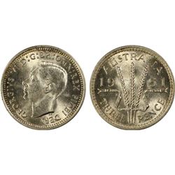 1951PL Australian KGVI Threepence - PCGS MS 63