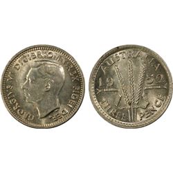1952 Australian KGVI Threepence - PCGS MS 62