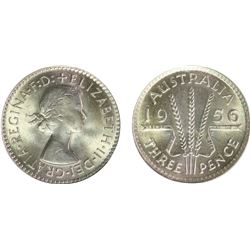 1956 Australian KGVI Threepence - PCGS MS 65