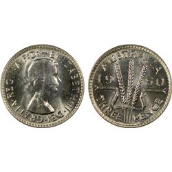 1960 Australian KGVI Threepence - PCGS MS 65