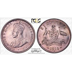 1916M Australian KGV Sixpence - PCGS MS 63