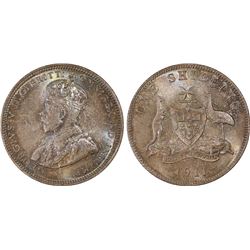 1911 Australian KGV Shilling - PCGS MS 65+