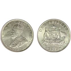 1912 Australian KGV Shilling - PCGS AU 58