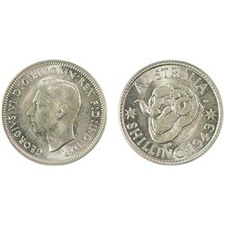 1943S Australian KGVI Shilling - PCGS MS 64