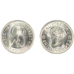 1962 Australian QEII Shilling - PCGS MS 65