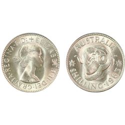 1963 Australian QEII Shilling - PCGS MS 66