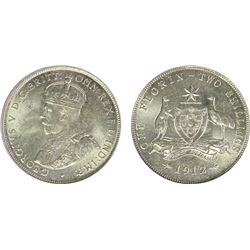 1912 Australian KGV Florin - PCGS MS 63