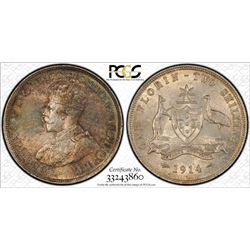 1914 Australian KGV Florin - PCGS MS 62