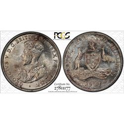1927 Australian KGV Florin - PCGS MS 62