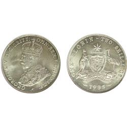 1935 Australian KGV Florin - PCGS MS 64