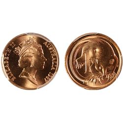 1987 Australian One Cent - PCGS MS 67RD