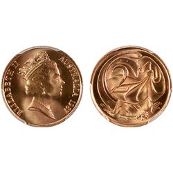 1987 Australian Two Cent - PCGS MS 67RD