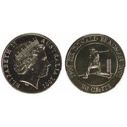 2001 Australian "Bradman" Twenty Cent - PCGS MS 65