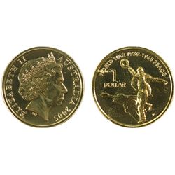 2005 Australian "WWII Anniversary" One Dollar - PCGS MS 69