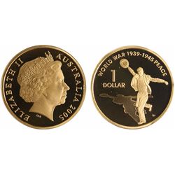 2005 Australian "60th Anniversary of WWII" One Dollar - PCGS PR 68DCAM