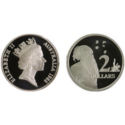 1988 Australian "1st Issue Silver" Two Dollar - PCGS PR 68DCAM