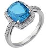 Image 1 : *Michigan – Emerald Cut Swiss Blue Topaz and Diamond Ring