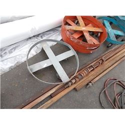 BARREL DOLLIES - 4 TIRES - ROUND - SILVER - ~21"D