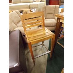 TEAK BAR CHAIR WITH BACK - ANDRE RICHARD DESIGN - 2 X BID