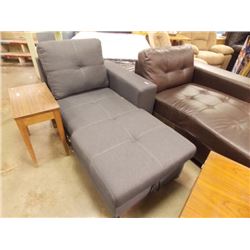 GREY CLOTH CHAISE LOUNGE