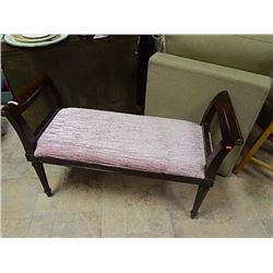 MAHOGANY CHIP'N DALE HALL BENCH - UPHOLSTERED PINK