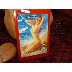 VINTAGE DESIGNED TIN SIGN - 3-D PEPSI PIN-UP GIRL
