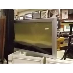 WALL MOUNTED FRAMED MIRROR WITH SAND ACCENT DESIGN AT BOTTOM