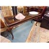 Image 1 : MAHOGANY & GLASS HALL TABLE - QUEEN ANN LEGS