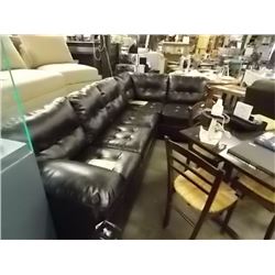 NEW LEATHER SECTIONAL - BROWN
