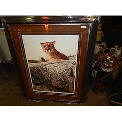 FRAMED LIMITED EDITION PRINT - SKYLINED COUGAR - AUDREY CASEY  - GALLERY ESTIMATE ~$725
