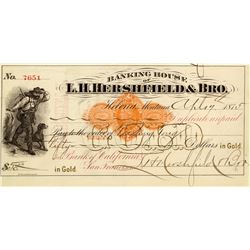 Hershfield & Bro. Banking House Revenue Check to Chinese Merchant