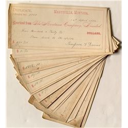 Marysville, Montana Mining Check Collection (Ghost Town)