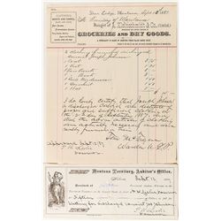 Deer Lodge Billhead for Clothes Bought for Discharged Convict (w/ Governor & Warden Signatures)