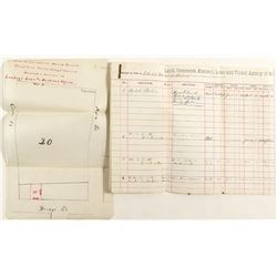 Abstract of Title (with hand-drawn map) and Abstract of Ownership for 1869