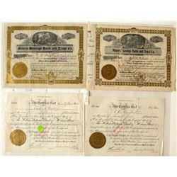 Four Montana Bank Stock Certificates