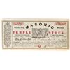 Image 1 : 1867 Rare Virginia City Masonic Temple Stock Certificate