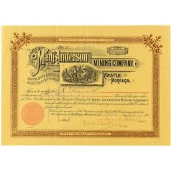 Mary Anderson Mining Company Stock Certificate