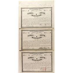 Three First Note Mortgages for Frohner Gold & Silver Mining Company, incl. No. 1