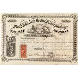 North American Gold & Silver Mining Co. of Montana Stock Certificate, 1869