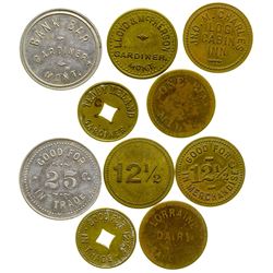 Five Gardiner Tokens (Gardiner, Montana)