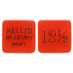 Kelly's Red Celluloid Token (Miles City, Montana)