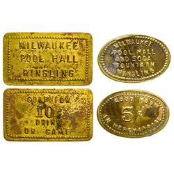 Milwaukee Pool Hall Tokens (Ringling, Montana)