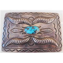 Navajo Sterling Silver & Turquoise Buckle