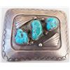 Image 1 : Navajo Sterling Silver & Turquoise Buckle
