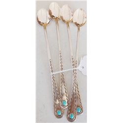 Four Sterling Silver Navajo Spoons