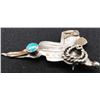 Image 2 : Unusual Sterling Silver & Turquoise Saddle Pin