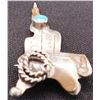 Image 3 : Unusual Sterling Silver & Turquoise Saddle Pin