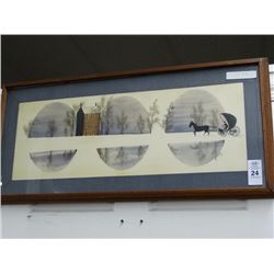 Framed Horse & Buggy Print